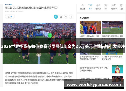 2026世界杯宣布每位参赛球员最低奖金为25万美元激励措施引发关注